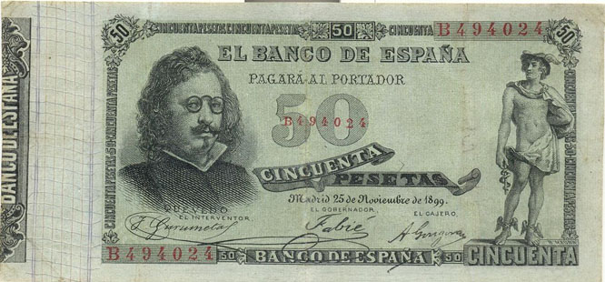 V008.- Billete, 1899 Banco de España- Madrid