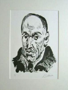 A004 .- Pablo Picasso : Retrato de Góngora. De la colección Veinte Poemas de Picasso